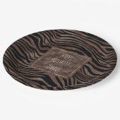 Chocolade Brown Black Zebra Print      Papieren Bordje (Gekanteld)
