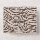 Chocolade Brown Cream Blush Zebra Glitter All In One Uitnodiging (Achterkant)