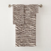 Chocolade Brown Cream Blush Zebra Glitter Bad Handdoek (Insitu)