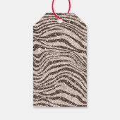 Chocolade Brown Cream Blush Zebra Glitter Cadeaulabel (Achterkant)