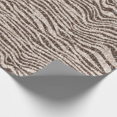 Chocolade Brown Cream Blush Zebra Glitter Cadeaupapier (Hoek)