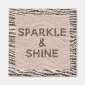 Chocolade Brown Cream Blush Zebra Glitter Dream Magneet (Voorkant)