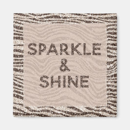 Chocolade Brown Cream Blush Zebra Glitter Dream Magneet