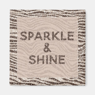Chocolade Brown Cream Blush Zebra Glitter Dream Magneet
