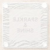 Chocolade Brown Cream Blush Zebra Glitter Glazen Onderzetter (Achterkant)