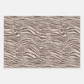 Chocolade Brown Cream Blush Zebra Glitter Inpakpapier Vel (Voorkant)