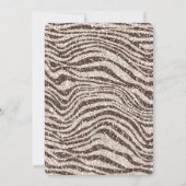 Chocolade Brown Cream Blush Zebra Glitter Kaart (Achterkant)
