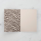 Chocolade Brown Cream Blush Zebra Glitter    Kaart (Binnen)