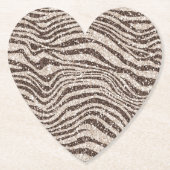 Chocolade Brown Cream Blush Zebra Glitter Kartonnen Onderzetters (Voorkant)