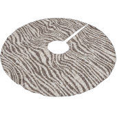 Chocolade Brown Cream Blush Zebra Glitter Kerstboom Rok (Gekanteld)