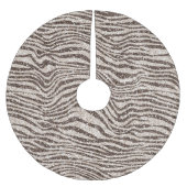 Chocolade Brown Cream Blush Zebra Glitter Kerstboom Rok (Voorkant)