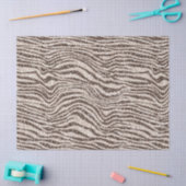 Chocolade Brown Cream Blush Zebra Glitter Tissuepapier (Craft)