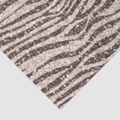 Chocolade Brown Cream Blush Zebra Glitter Tissuepapier (Detail)