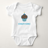Chocolade Brown en Blue Birthday Cupcake Shirt (Voorkant)