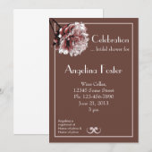 Chocolade Brown en Pink Peony Vrijgezellenfeest Kaart (Voorkant / Achterkant)