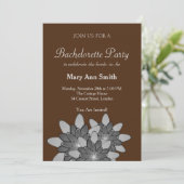 Chocolade Brown Floral Lotus Bachelor Party Kaart (Staand voorkant)