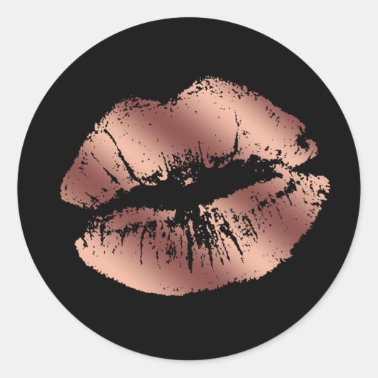 Chocolade Brown Glitter Lips Ronde Sticker (Voorkant)