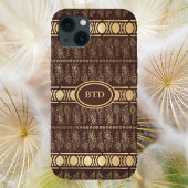 Chocolade Brown Gold Bohemian Monogram Abstract Case-Mate iPhone Case