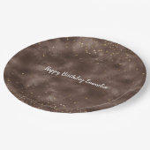 Chocolade Brown Gold Confetti Papieren Bordje (Gekanteld)