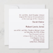 Chocolade Brown & Gold Minimalist Uitnodiging (Achterkant)