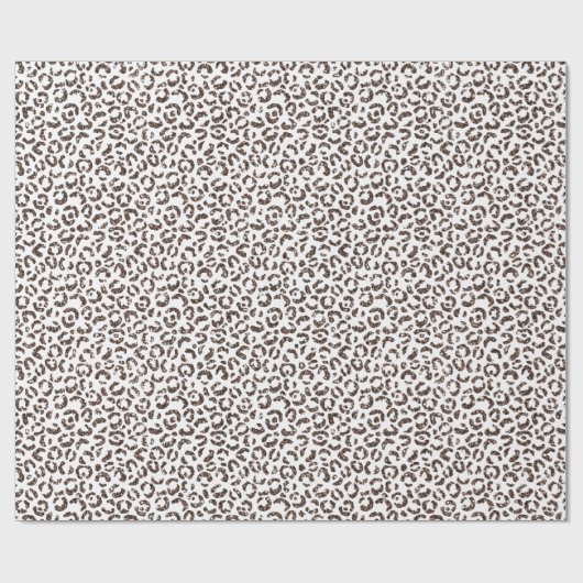 Chocolade Brown Leopard Glitter Cadeaupapier (Vlak)