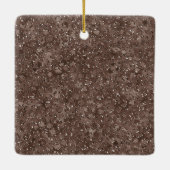 Chocolade Brown Leopard Glitter Monogram Keramisch Ornament (Achterkant)