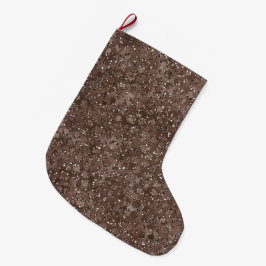 Chocolade Brown-luipaard Glitter Grote Kerstsok