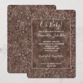 Chocolade Brown-luipaard Glitter Kaart (Voorkant / Achterkant)