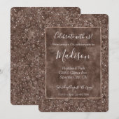 Chocolade Brown-luipaard Glitter Kaart (Voorkant / Achterkant)