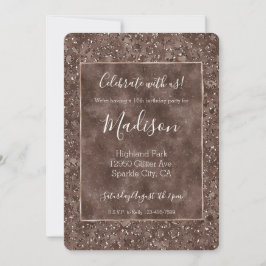Chocolade Brown-luipaard Glitter Kaart