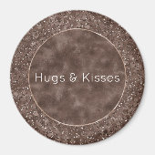 Chocolade Brown-luipaard Glitter Magneet (Voorkant)