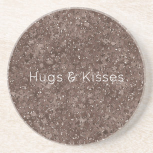 Chocolade Brown-luipaard Glitter Zandsteen Onderzetter