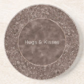 Chocolade Brown-luipaard Glitter Zandsteen Onderzetter (Voorkant)