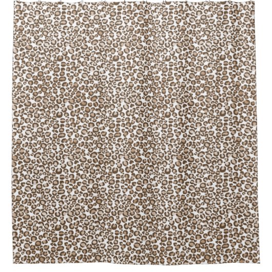 Chocolade Brown-luipdruk Douchegordijn (Voorkant)