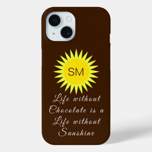 Chocolade Brown Monogram Life zonder Sunshine Case-Mate iPhone Case (Achterkant)