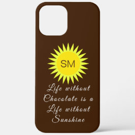 Chocolade Brown Monogram Life zonder Sunshine iPhone 15 Case