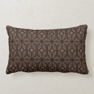 Chocolade Brown Mosaic Cotton Lumbar Pillow Kussen