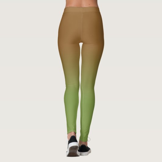 Chocolade Brown Olive Green Ombre Leggings (Achterkant)