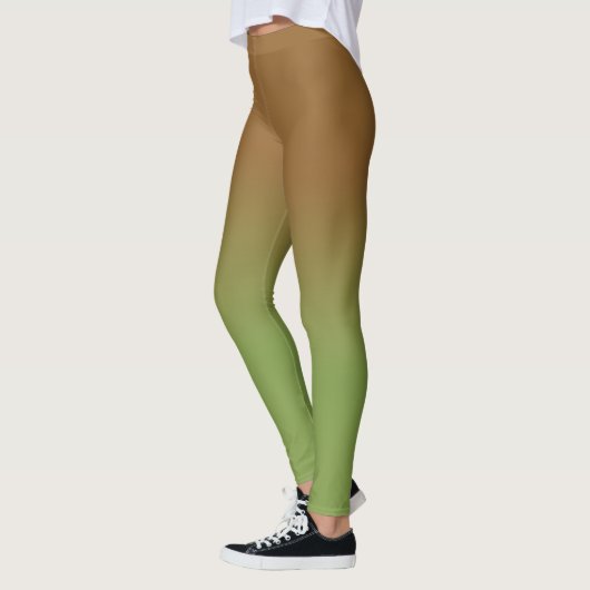 Chocolade Brown Olive Green Ombre Leggings (Links)