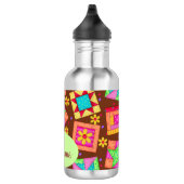 Chocolade Brown-patchwork Quilt Art-blokken Waterfles (Rechts)
