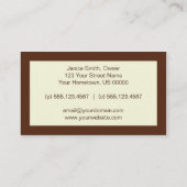 Chocolade Brown Pink Flowers Bird Visitekaartje (Achterkant)