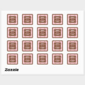 Chocolade Brown & Pink Holiday Envelope Seals Vierkante Sticker (Vel)