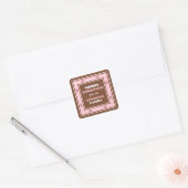 Chocolade Brown & Pink Holiday Envelope Seals Vierkante Sticker (Envelop)