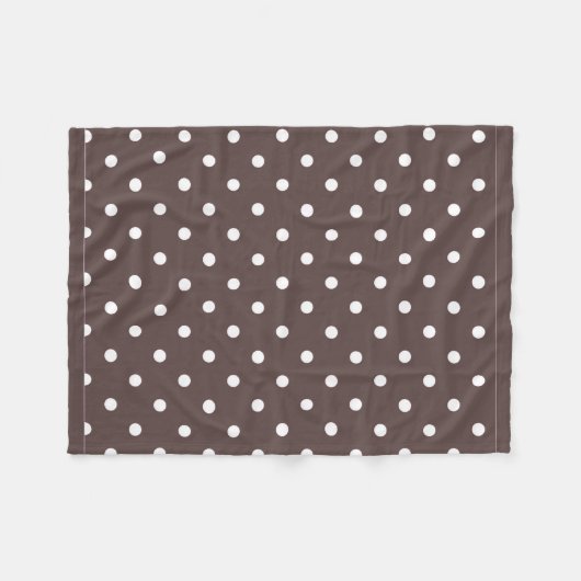 Chocolade Brown Polka Dot Fleece Blanket (Voorkant (Horizontaal))