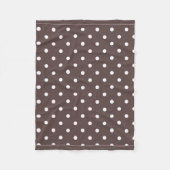 Chocolade Brown Polka Dot Fleece Blanket Deken (Voorkant)
