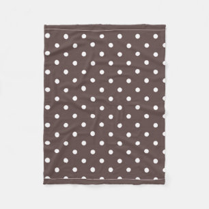 Chocolade Brown Polka Dot Fleece Blanket Deken