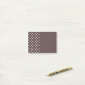 Chocolade Brown Polka Dot Post Post-it® Notes (Op bureau)
