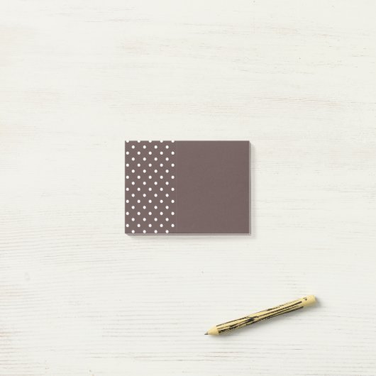 Chocolade Brown Polka Dot Post Post-it® Notes (Op bureau)
