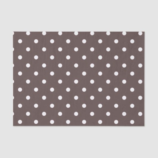 Chocolade Brown Polka Dot Tissue Paper Tissuepapier (Voorkant)