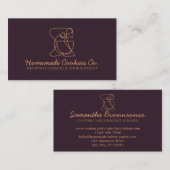 Chocolade Brown Simple Homemade Food Bakery Cook Visitekaartje (Voorkant / Achterkant)